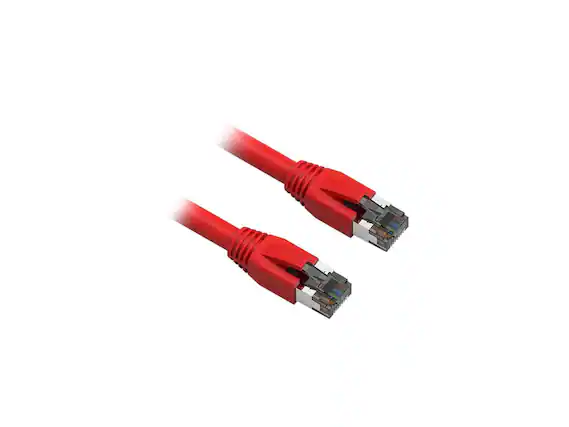 Front. Nippon Labs - Nippon Labs Cat8 RJ45 25FT Ethernet Cable, 40Gbps 2000MHz, S/FTP, Indoor/Outdoor, Weatherproof (Red).