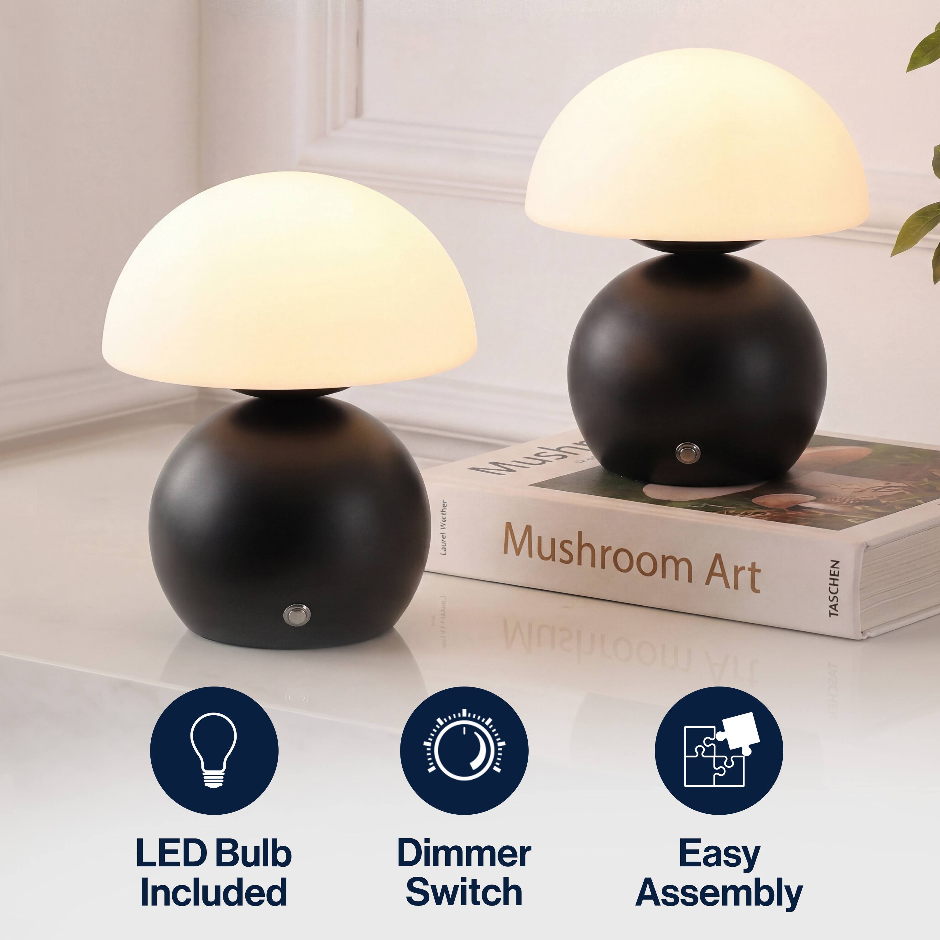Mushroom Weather Laure Mushroom Art Mushroom TASCHEN TASCHEN  
LED Bulb Included  
Dimmer Switch  
Easy Assembly