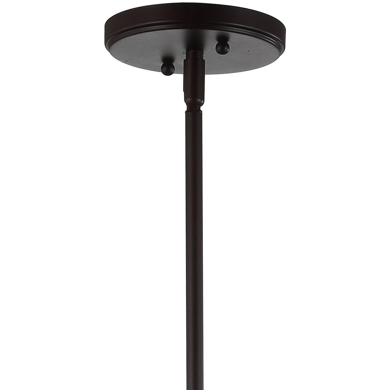 Alt View 5. Jonathan Y - Watts 13.25" 1-Light Mid-Century Modern Iron/Glass LED Pendant, Oil Rubbed Bronze/Clear - Oil Rubbed Bronze/Clear.