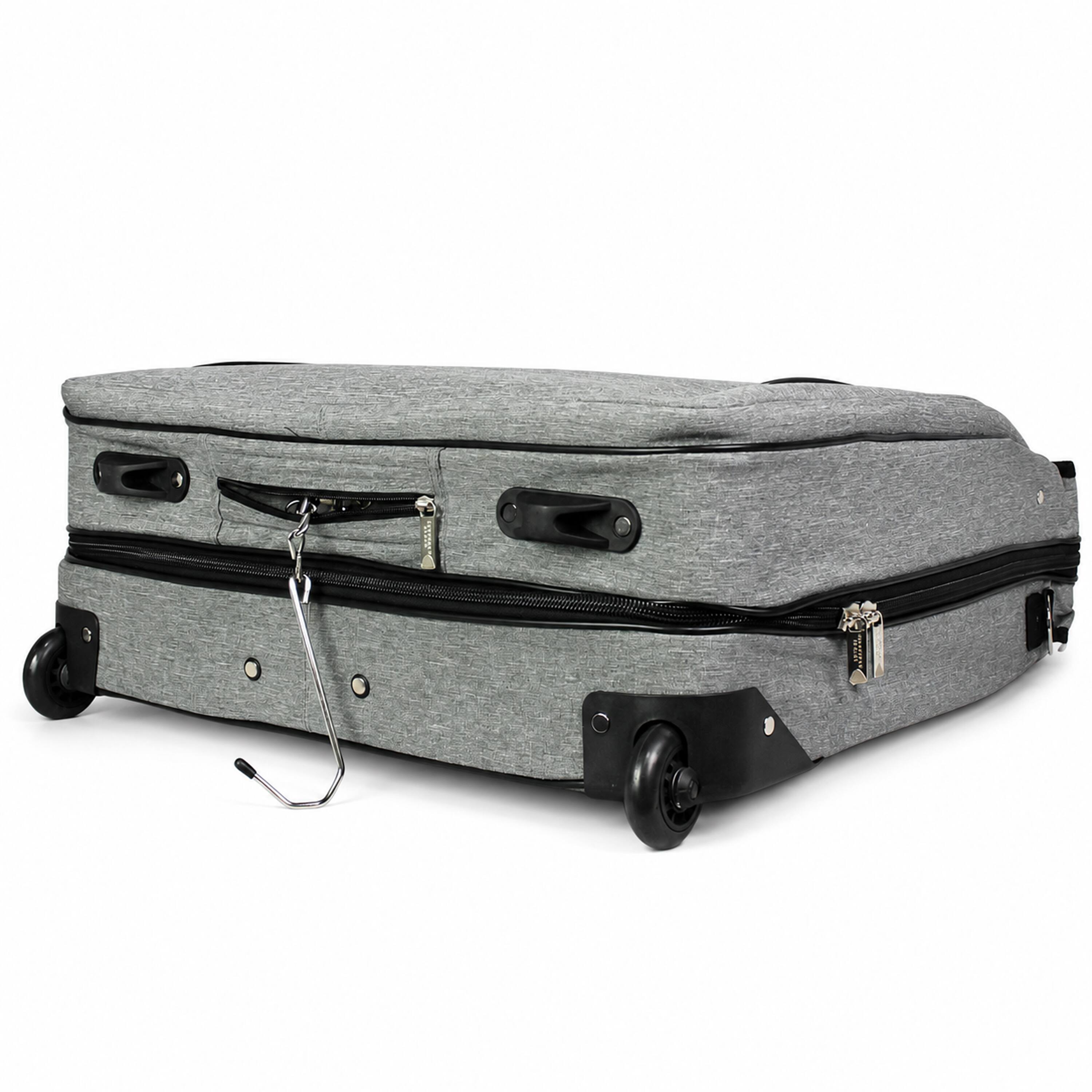 Alt View 7. Geoffrey Beene - Geoffrey Beene Suit & Dress Carrier, Wrinkle-Free Rolling Garment Bag With Inline Skate Wheels, 22” Folded - Grey.