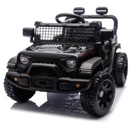 BreeBe - 24V Kids Ride On Car w/ Parent Control, 2WD, Suspension, Power Display, Bluetooth, MP3, Music, Speeds 1.86-3.11 MPH - Black