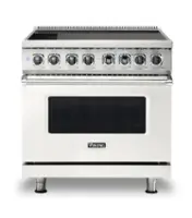 Viking - 5 Series 5.6 Cu. Ft. Freestanding Electric Induction Range - Pure White - Front_Zoom