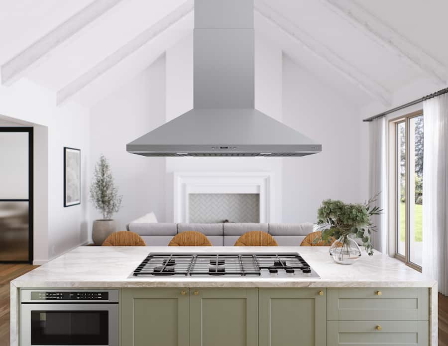 Zephyr 36 inches Externally Vented Island Range Hood Stainless Zephyr 36 inches Externally Vented Island Range Hood Stainless