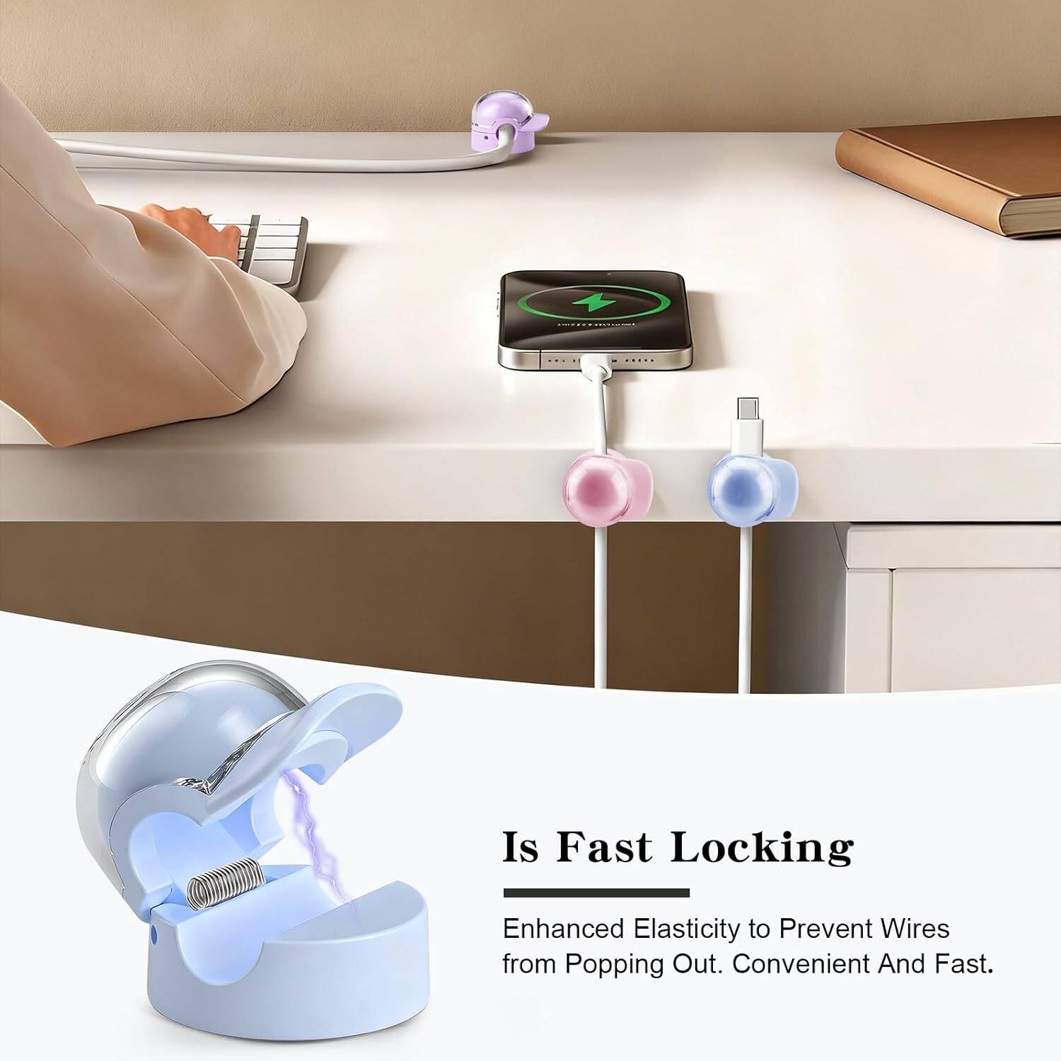 Is Fast Locking  
Enhanced Elasticity to Prevent Wires from Popping Out. Convenient And Fast.