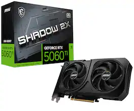 MSI - NVIDIA GeForce RTX 5060 Ti 8G SHADOW 2X OC PLUS 8GB GDDR7 PCI Express Gen 5 Graphics Card - Black