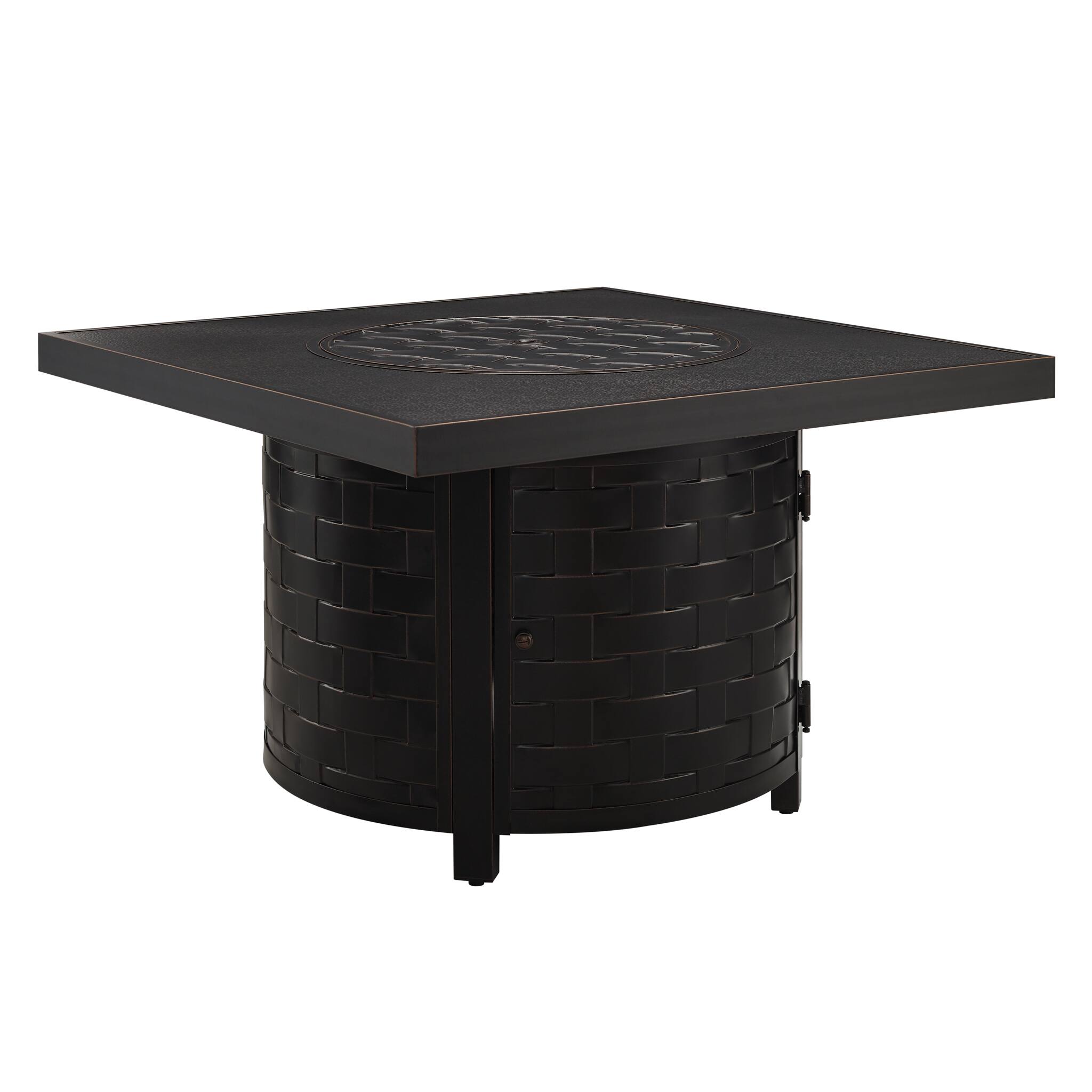 Alt View 11. Fire Sense - Henley Square Aluminum LPG/NG Fire Pit - Antique Bronze.