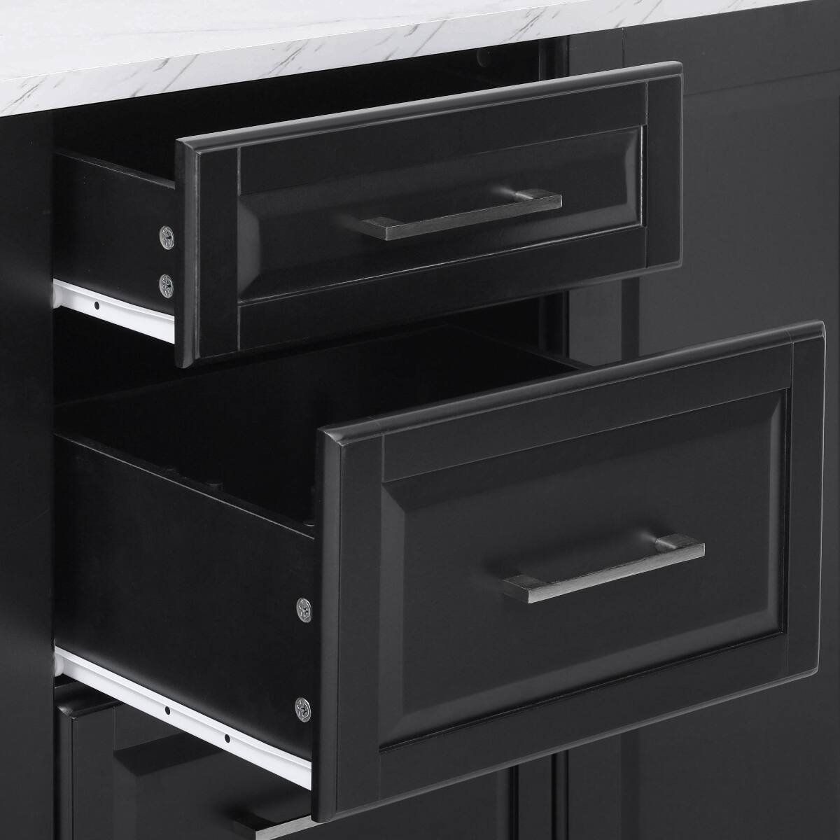 Alt View 1. Loheer - Loheer Kitchen Island with Tilt Trash Can Cabinet Drop Leaf Black - Black.