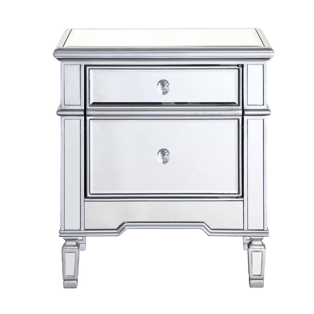 Alt View 6. Elegant Decor - 1 Door Cabinet 24 in. x 16 in. x 27 in. in silver paint - Hand Rubbed Antique Silver.