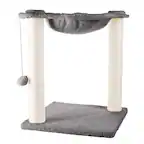 Front. PetMaker - Cat Hammock with Scratching Posts - Gray.