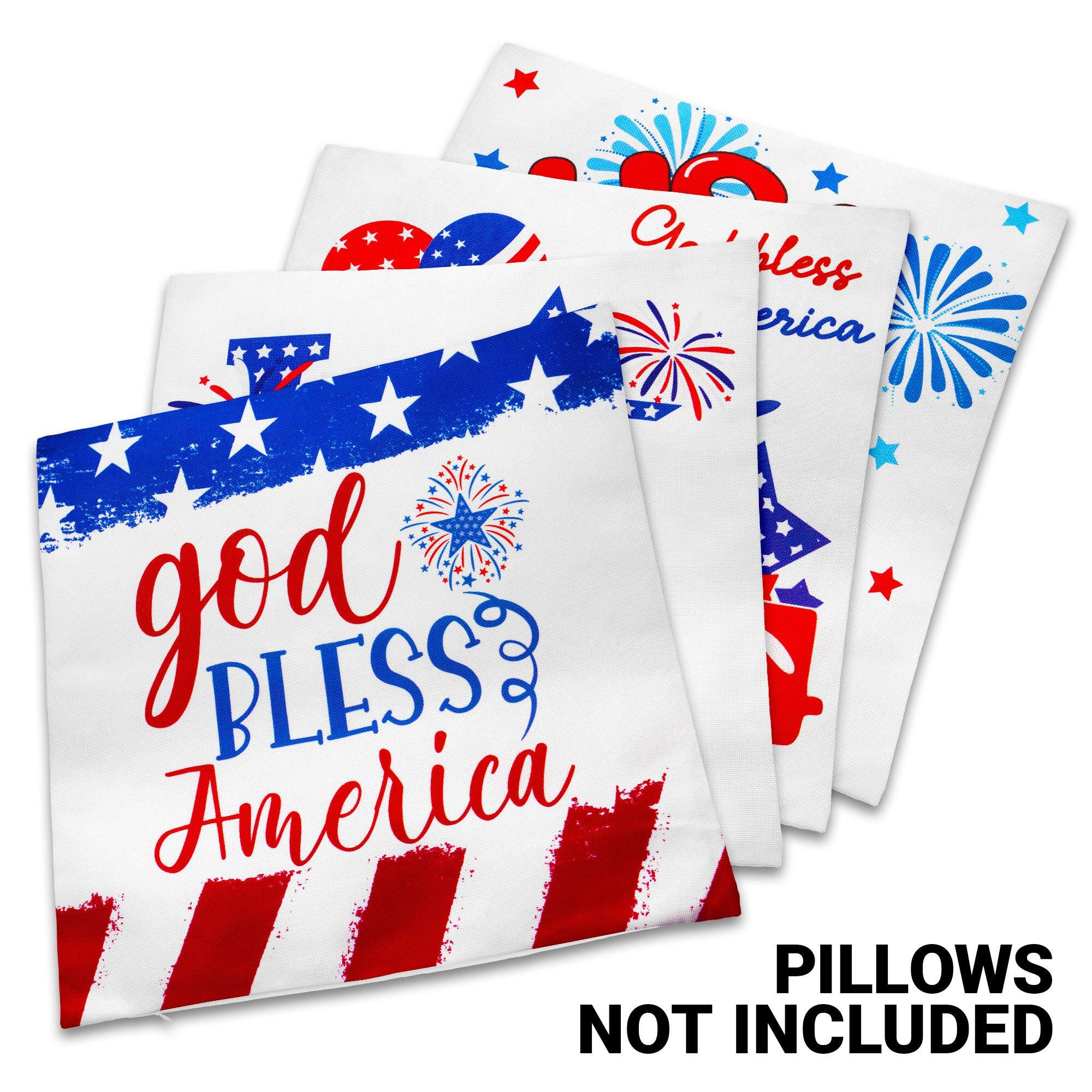 a- I less rica god BLESS America PILLOWS NOT INCLUDED

Corrected:  
a- I less rica god BLESS America PILLOWS NOT INCLUDED