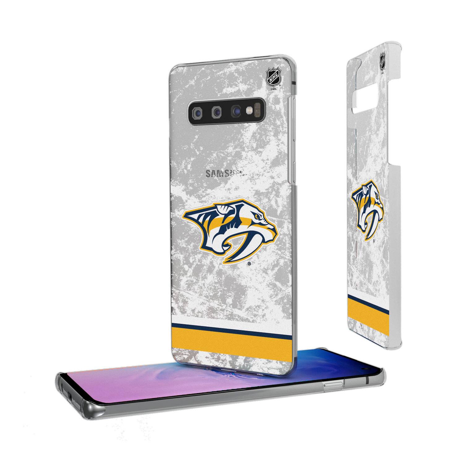 The text on the image is:

- "SAMSUNG"
- "NHL" (on the top left corner of the phone case)