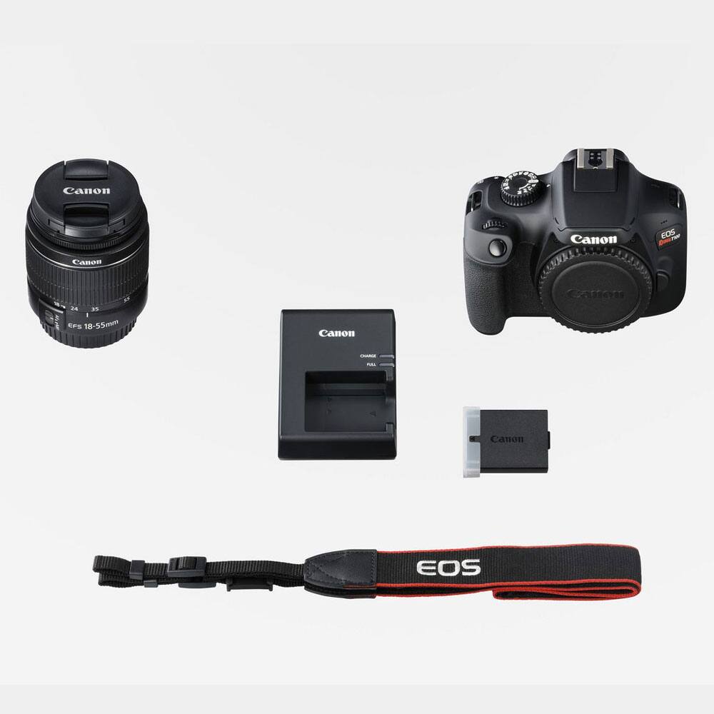 Canon EOS 550D  
Canon EF-S 18-55mm f/3.5-5.6 IS  
Canon LP-E8 Battery  
Canon USB Cable  
EOS Strap