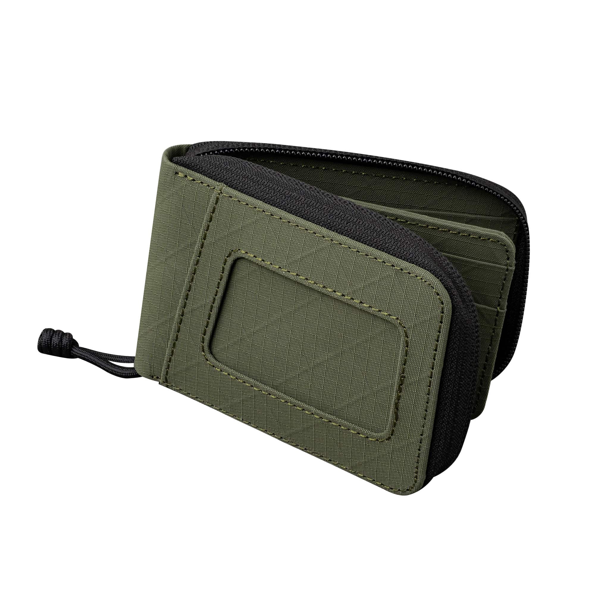 ALPAKA - Zip ID Wallet with ID Window, RFID Protection, Holds 9 Cards, Zip-Around Closure, Gift-Ready Box - Green Axogrid 210D