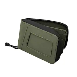 ALPAKA - Zip ID Wallet with ID Window, RFID Protection, Holds 9 Cards, Zip-Around Closure, Gift-Ready Box - Green Axogrid 210D