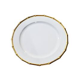 American Atelier - Bamboo White & Plated Set of 4 Charger Plates 13"D - Gold
