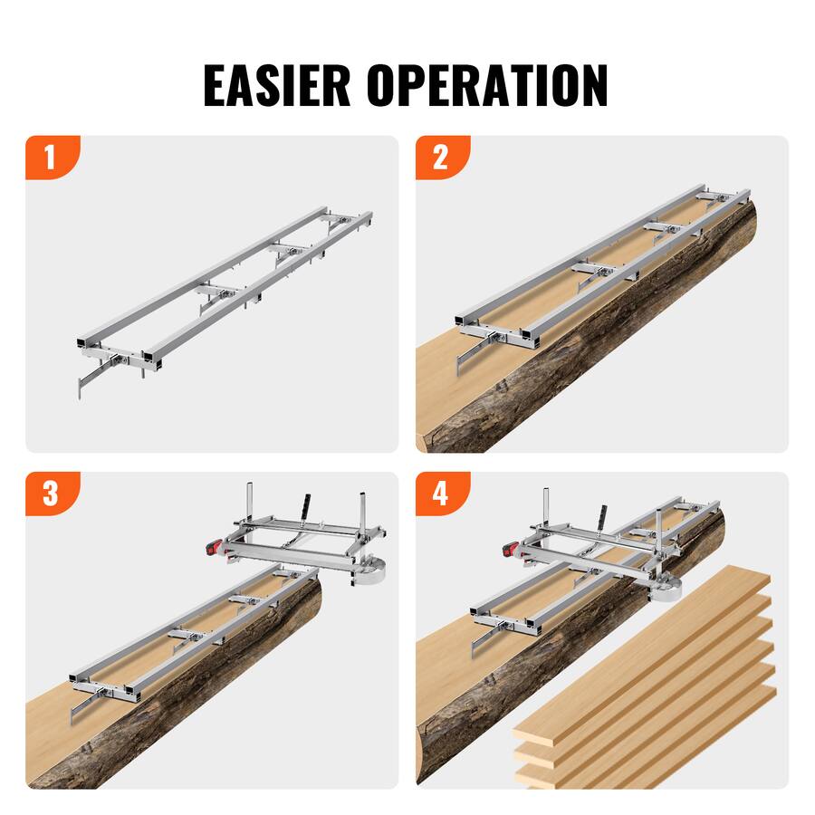VEVOR Rail Mill Guide System, 9 ft Milling Guide, 4 Crossbar Kits ...