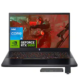 Acer - Nitro V 15.6" FHD 165Hz Gaming Laptop,Intel i5-13420H,32GB RAM,1TB SSD+1TB Docking Set,RTX 5050,Win 11 - Black