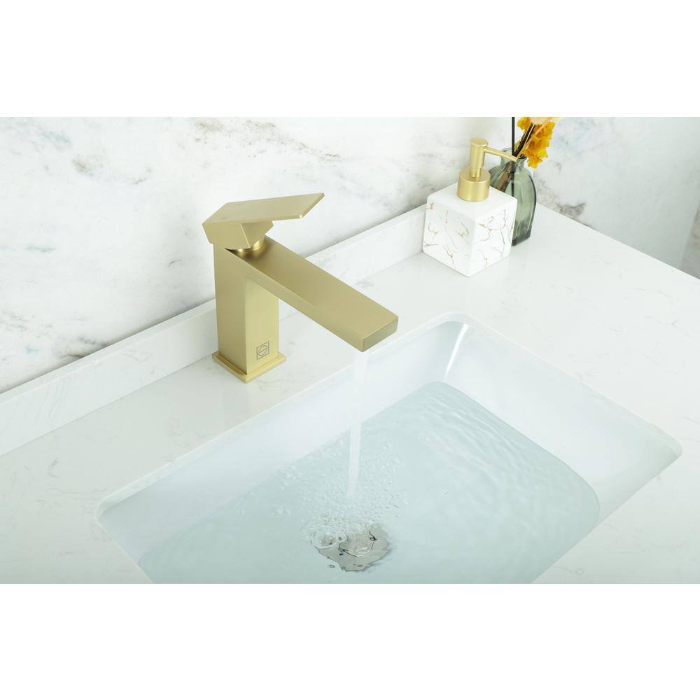 Alt View 5. Elegant Kitchen and Bath - Jakob Single Hole Single Handle Bathroom Faucet in Brushed Gold - Brushed Gold.