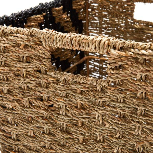 Alt View 1. Finch - Finch Botswana Two Tone Woven Basket, Set of 3, Natural - Natural.