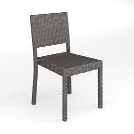 Martha Stewart - Bedford Outdoor Rattan Wicker Stackable Side Dining Chair - Gray