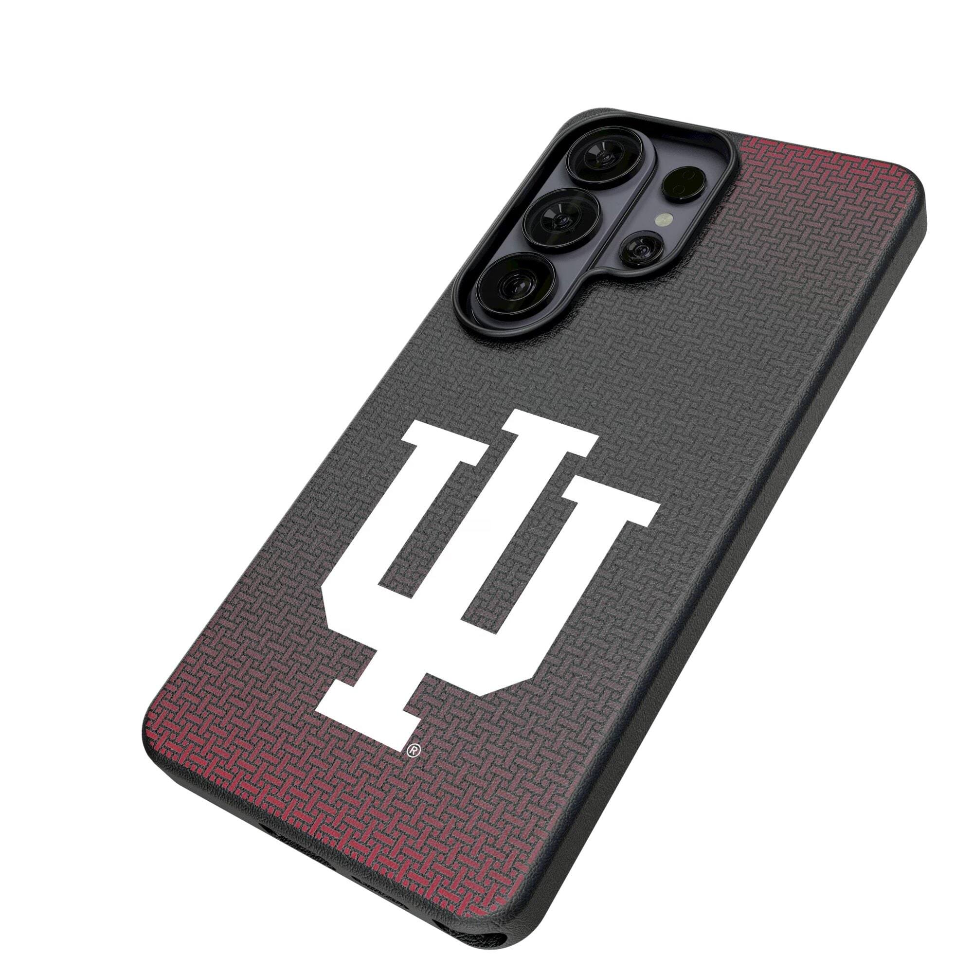 Alt View 1. Keyscaper - Indiana Hoosiers Linen Galaxy Magnetic Bump Case - S25 - Black.