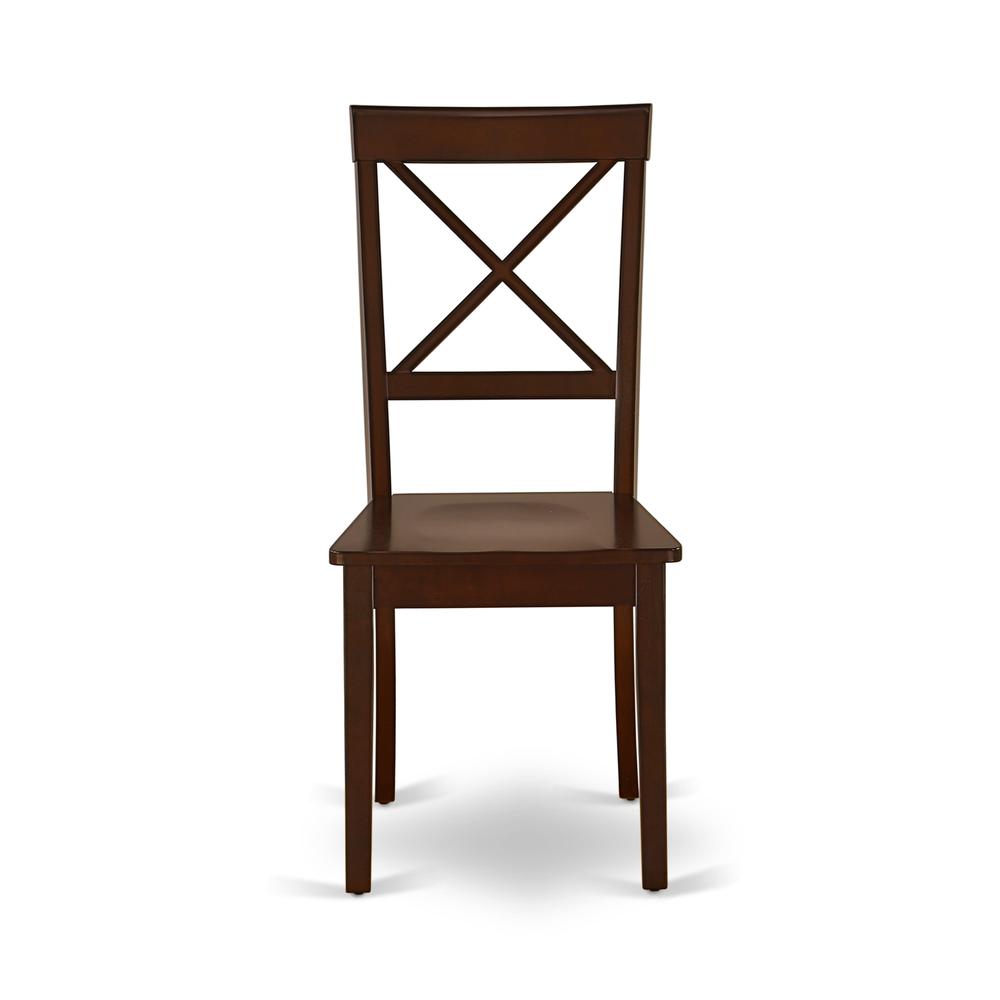 Back. East West Furniture - AMBO3-MAH-W 3 Pc Dining Room Set - 1 Round Pedestal Table and 2 Mahogany Dinning Chairs - Mahogany Finish - Mahogany.