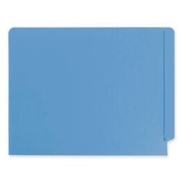 Smead Manufacturing - Shelf-Master Reinforced End Tab Colored Folders, Straight Tabs, Letter Size, 0.75" Expansion, Blue, 100/Box