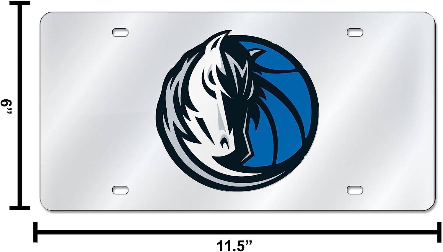 Alt View 3. Rico Industries - Dallas Mavericks NBA Logo Mirror Look LASER License Plate - Multi.