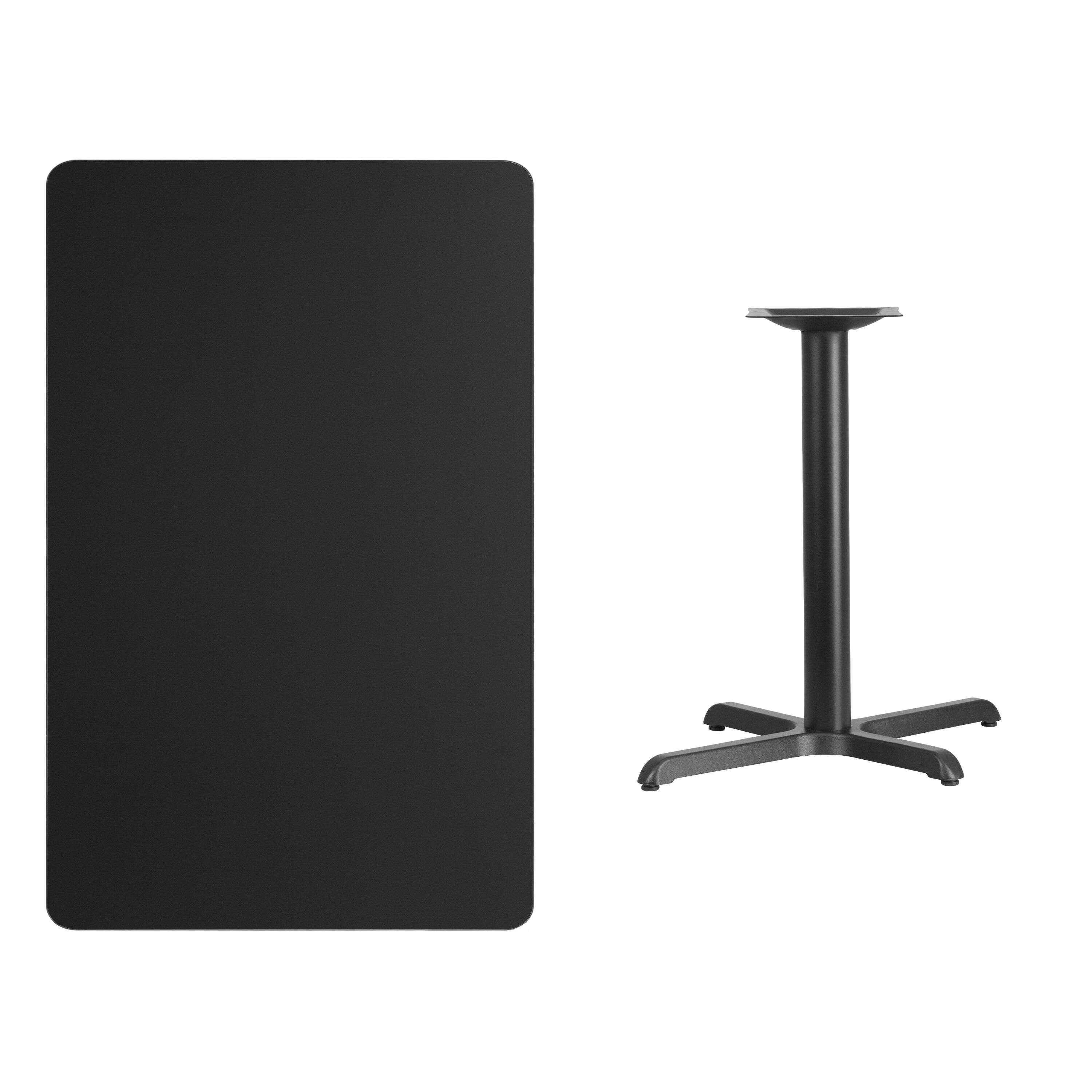 Alt View 3. Emma + Oliver - 30"x48" Rectangular Laminate Table with 23.5"x29.5" Table Height Base - Black.