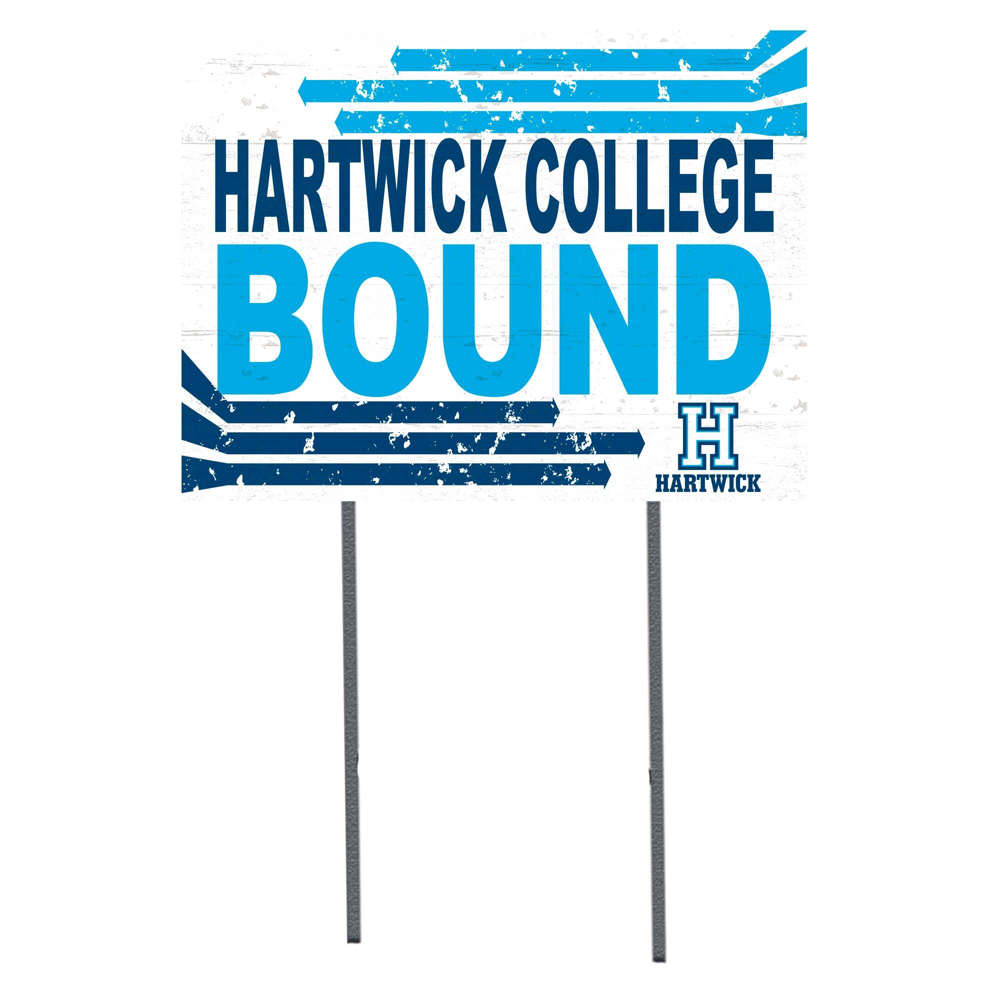 White Hartwick College Hawks 18" x 24" Bound Yard Sign