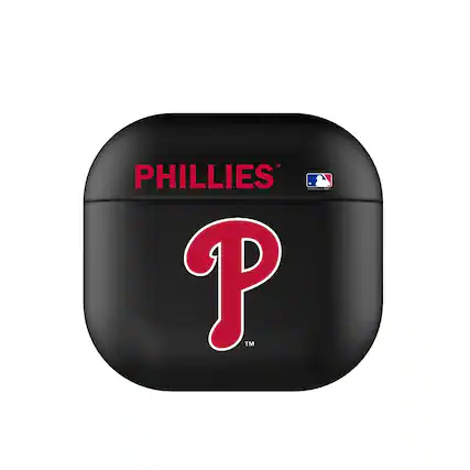 Front. Keyscaper - Philadelphia Phillies Insignia AirPods 4th Generation Case Cover - No Size - Black.