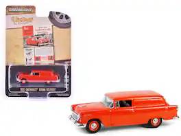 Greenlight - 1955 Chevrolet Sedan Delivery "First in Appearance and Performance" "Vintage Ad Cars" Series 11 1/64 - Orange Red