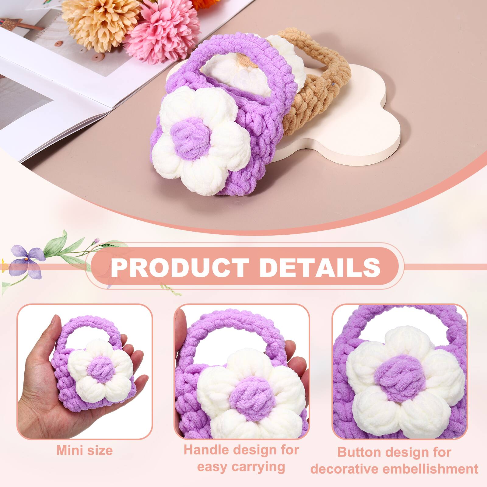 PRODUCT DETAILS

- Mini size
- Handle design for easy carrying
- Button design for decorative embellishment