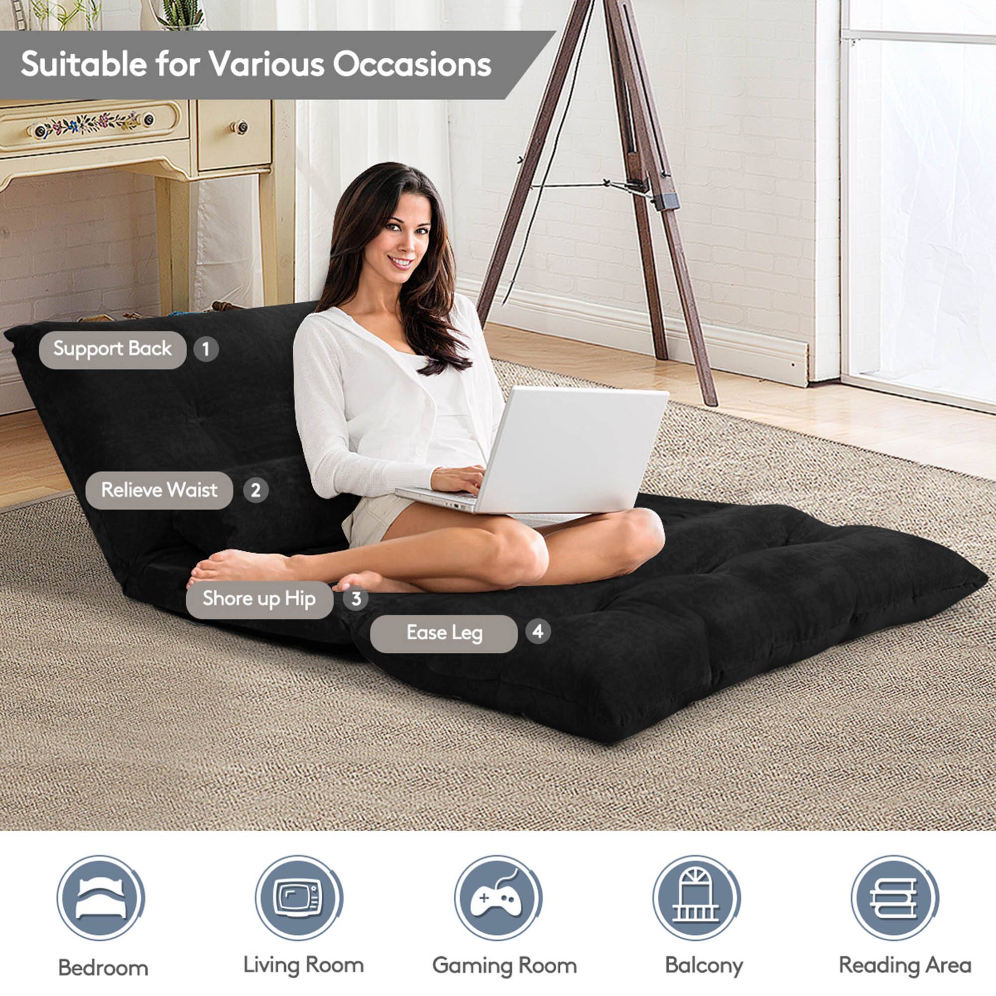 Suitable for Various Occasions  
1. Support Back  
2. Relieve Waist  
3. Shore up Hip  
4. Ease Leg  

Bedroom  
Living Room  
Gaming Room  
Balcony  
Reading Area