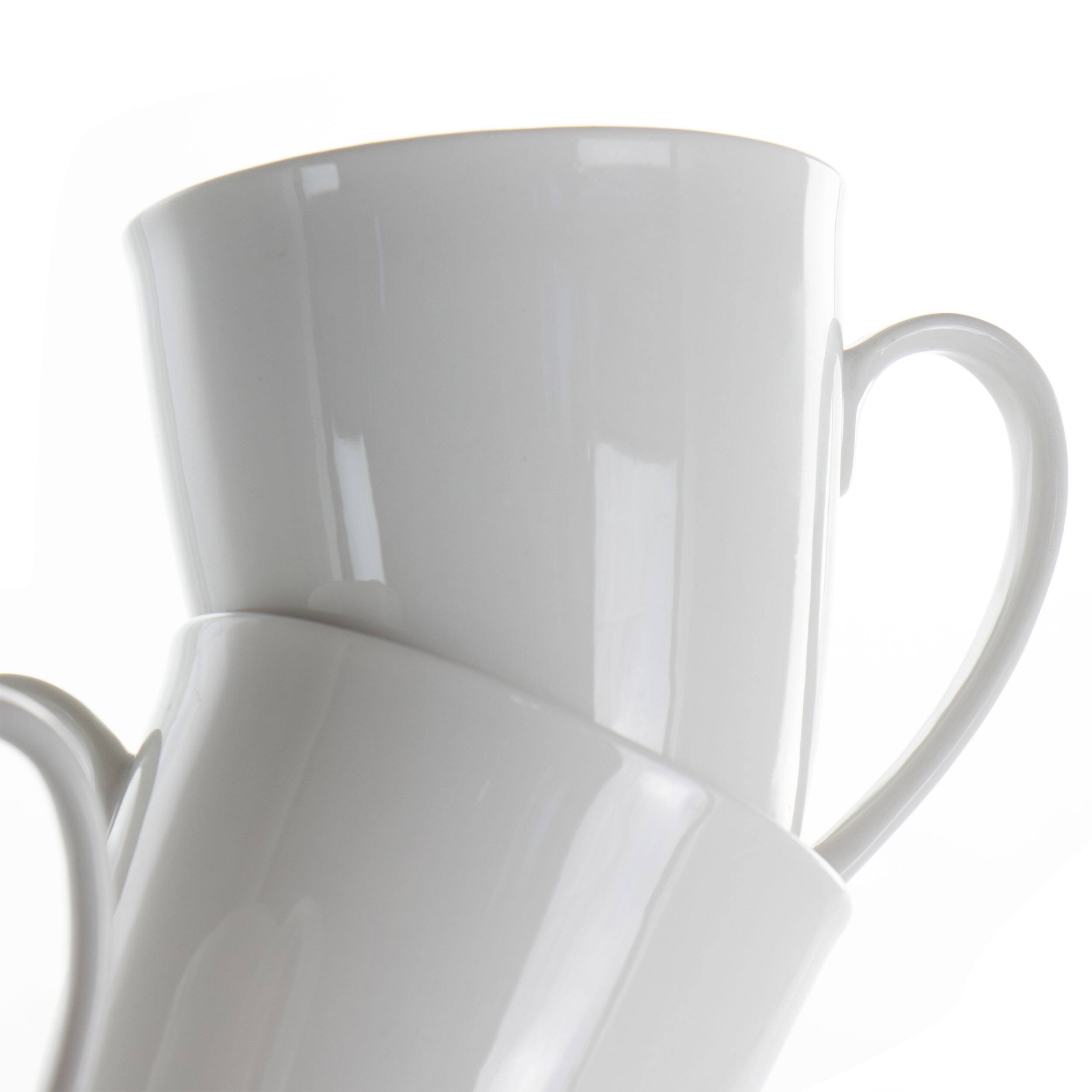 Alt View 1. Elama - Elama Rosales 6 Piece 12 Ounce Porcelain Mug Set in White - White.