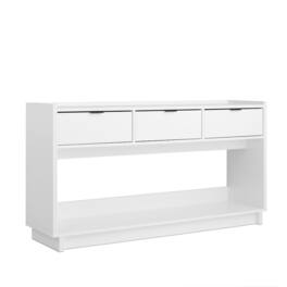 Prepac - Simply Modern Entryway Console Table Engineered Wood with 3 Drawers - White