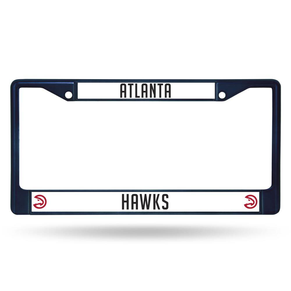 Atlanta Hawks Chrome Metal (Navy Painted) License Plate Frame