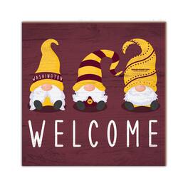 Fan Creations - Washington Commanders 10'' x 10'' Welcome Gnomes Sign - Multicolor