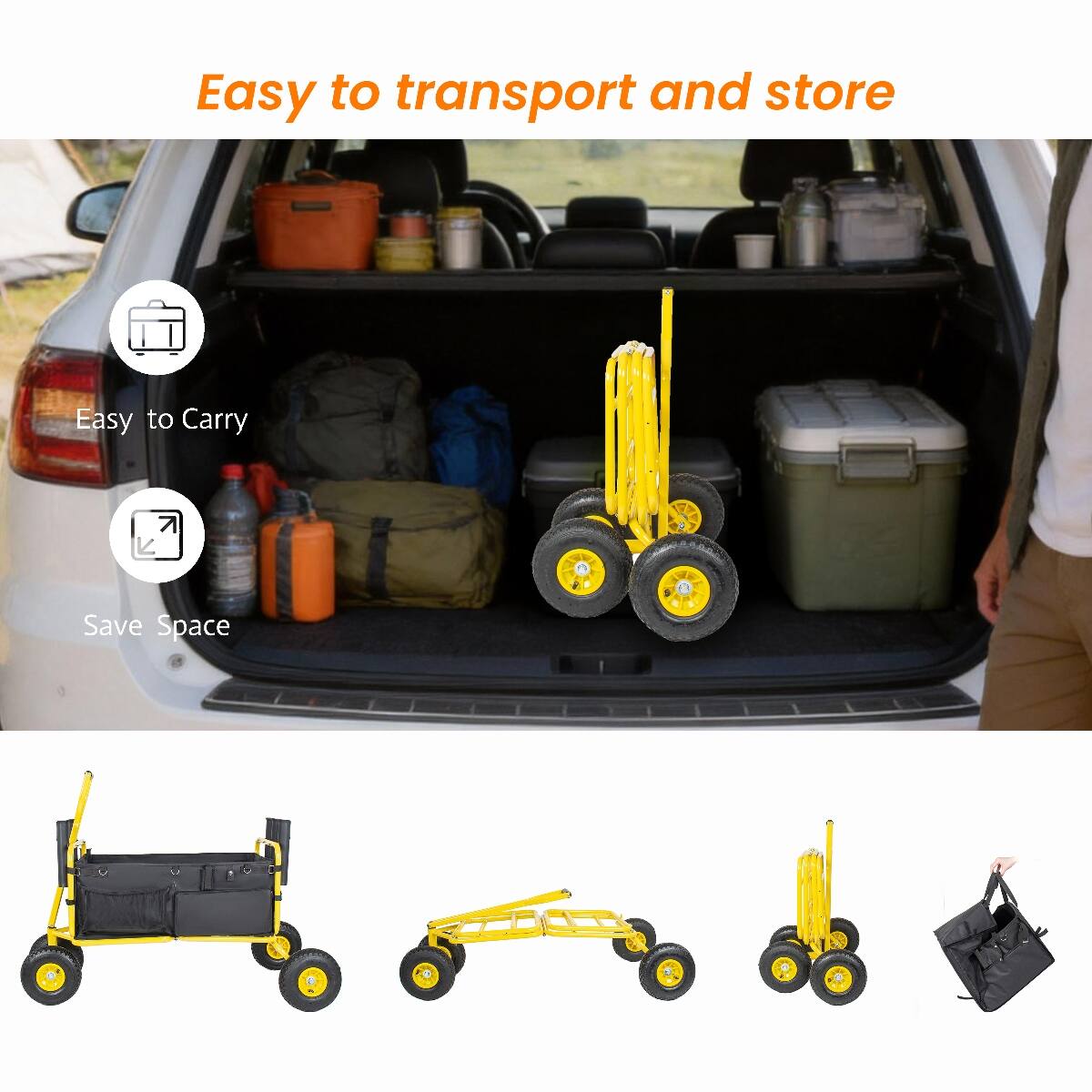 Easy to transport and store

Easy to Carry

Save Space