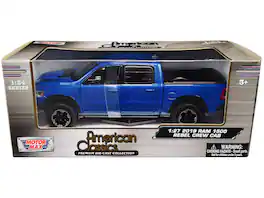 Motormax - 2019 RAM Rebel 1500 Crew Cab Pickup Truck "American Classics" Series 1/24-1/27 - Blue Metallic