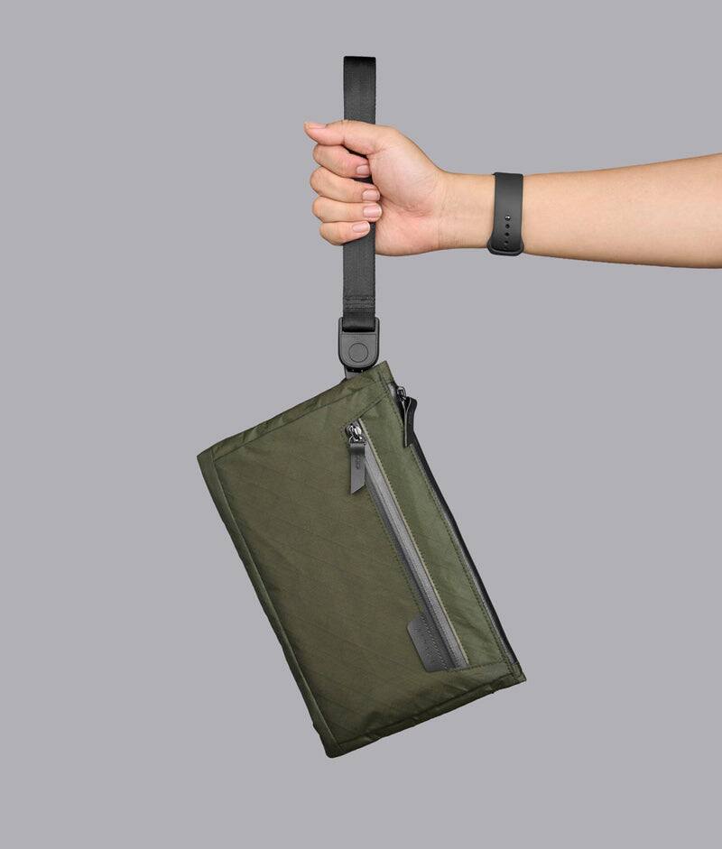 Alt View 7. ALPAKA - Zip Pouch Max V2 Wallet Pouch, 2L Slim EDC Organizer Sling, Fits iPad Mini, YKK AquaGuard - Green Ultradyne 100D.