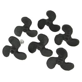 Zeckos - Set of 6 Cast Iron Boat Propeller Cabinet Knob Nautical Drawer Pull Decor - Black