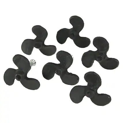 Front. Zeckos - Set of 6 Black Cast Iron Boat Propeller Cabinet Knob Nautical Drawer Pull Decor - Black.