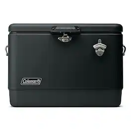 Coleman - Reunion 54-Quart Ice Chest Stainless Steel Belted Matte Cooler - Midnight