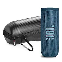 JBL - Flip 6 Waterproof Portable Speaker with gSport Carbon Fiber Case - Blue