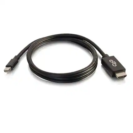 Front. C2G - 757120544210 54421 6-feet (1.8m) Mini DisplayPort to HDMI Adapter Cable - Black - 1080p at 60Hz - 1x Mini DisplayPort Ma - Black.