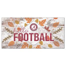 Fan Creations - Alabama Crimson Tide 6'' x 12'' Hello Football Wall Art - White