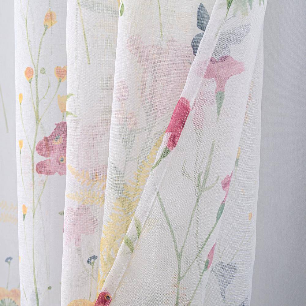 Left. RT Designers Collection - RT Designers Collection Kelce Doily Grommet Light Filtering Window Curtains for Bedroom 54" x 90" Rose - Rose.