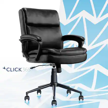 Front. Click365 - Transform 2.0 Extra Comfort Ergonomic Mid-Back Desk Chair - Black.
