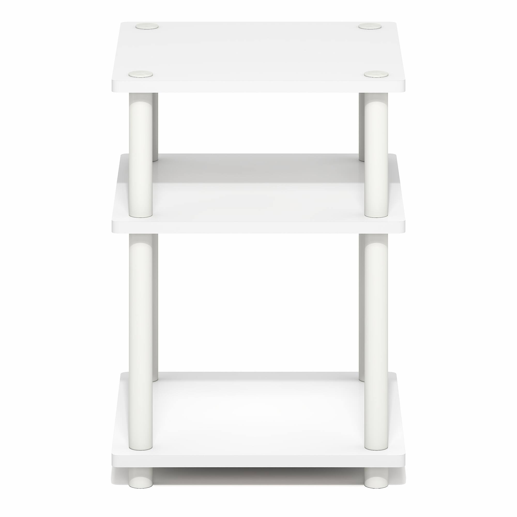 Alt View 6. Furinno - TURN-N-TUBE Easy Assembly Side Table, Square End Table, Toolless Open Shelves Nightstand, Night Stand, Bedside Table - White/White.